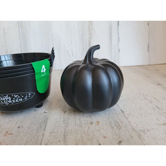 miniature Hocus pocus pumpkin cauldron basket Halloween set decor - Picture 5 of 8